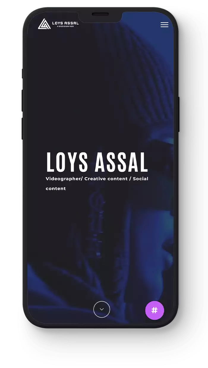 Téléphone avec le site internet de Loys Assal avec un site conçu par Mamoot, studio web & créatif à petit budget situé à à Wauthier-Braine ( Braine-Le-Chateau), entre Waterloo, Braine-L'alleud & Nivelles