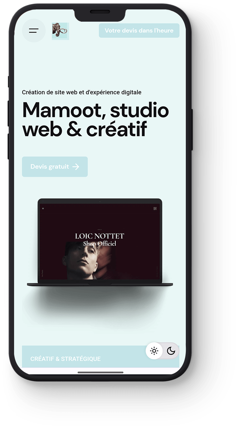 Le site internet de Mamoot, l'agence digitale et créative