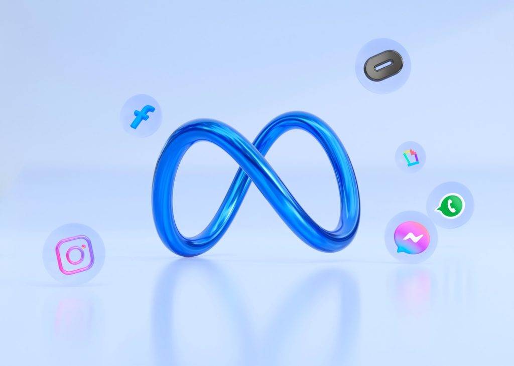 logo des différentes plateformes meta tel que Instagram, Facebook, WhatsApp